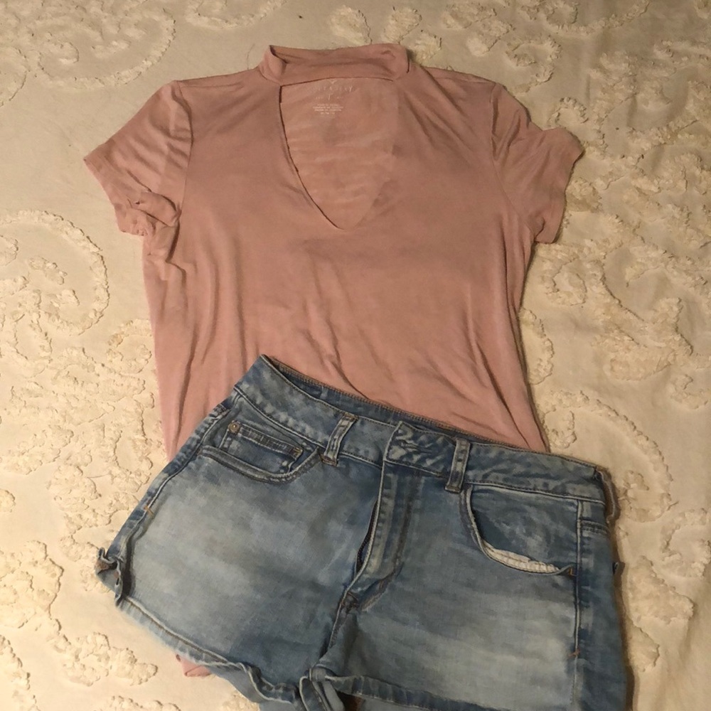 Blush pink choker top